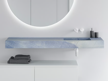 BLUE MACAUBA C2 - Single washbasin with integrated countertop by RILUXA - view 2