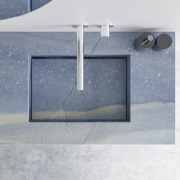 BLUE MACAUBA C2 - Single washbasin with integrated countertop by RILUXA - view 3
