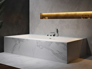 DELIGHT 8410 - Rectangular Corian® bathtub by RILUXA - view 2