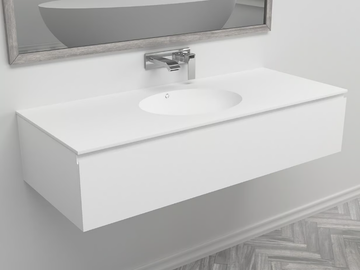 RED - Single wall-mounted vanity unit with drawers by RILUXA - view 2