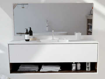 TORONTO CARTHAGE - Single wall-mounted Corian® vanity unit by RILUXA - view 2