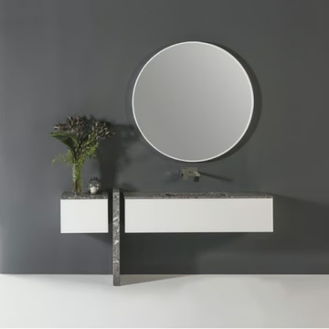 Vanity unit - Single wall-mounted marble vanity unit by RILUXA - view 3