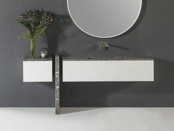 Vanity unit - Single wall-mounted marble vanity unit by RILUXA - view 2