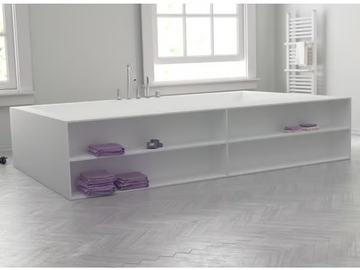 B-FLAT - Freestanding rectangular custom Corian® bathtub by RILUXA - view 2