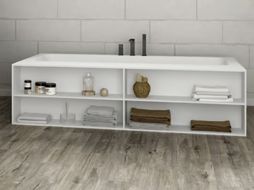 B-ROUND - Rectangular custom Corian® bathtub by RILUXA - view 2