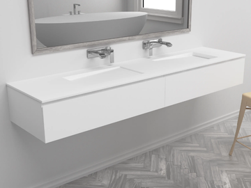 CANADA - Double wall-mounted vanity unit by RILUXA - view 2