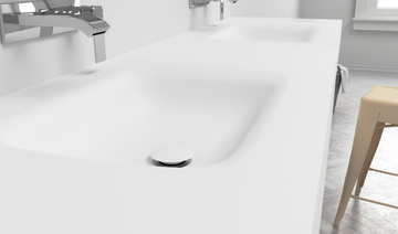 NEVADA - Wall-mounted double rectangular Corian® washbasin by RILUXA - view 3