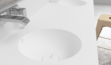 RELAX - Wall-mounted double round Corian® washbasin by RILUXA - view 3