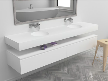 RELAX - Wall-mounted double round Corian® washbasin by RILUXA - view 2