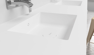 ENERGY - Double wall-mounted Corian® vanity unit by RILUXA - view 3