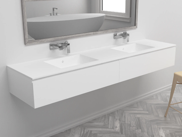 ENERGY - Double wall-mounted Corian® vanity unit by RILUXA - view 2