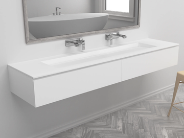 GEORGIA - Double wall-mounted vanity unit with drawers by RILUXA - view 2