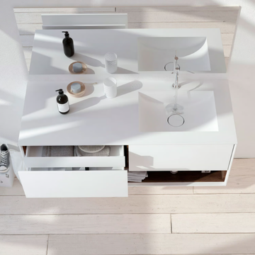 REFRESH CARTHAGE - Single wall-mounted Corian® vanity unit by RILUXA - view 3