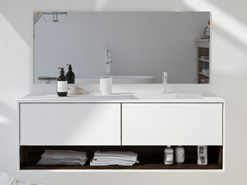 REFRESH CARTHAGE - Single wall-mounted Corian® vanity unit by RILUXA - view 2