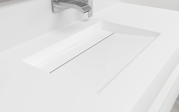ALABAMA - Wall-mounted single rectangular Corian® washbasin by RILUXA - view 3