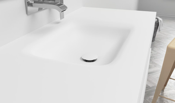 NEVADA - Wall-mounted single rectangular Corian® washbasin by RILUXA - view 3