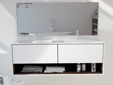 TORONTO CARTHAGE - Double wall-mounted Corian® vanity unit by RILUXA - view 2