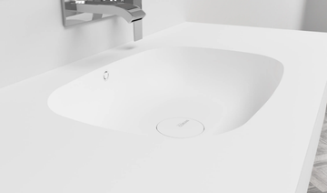 PEACE - Single wall-mounted Corian® vanity unit by RILUXA - view 3
