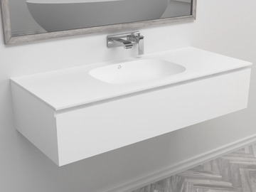 PEACE - Single wall-mounted Corian® vanity unit by RILUXA - view 2