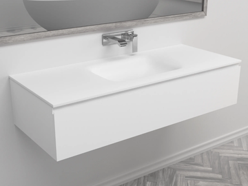 NEVADA - Single wall-mounted vanity unit with drawers by RILUXA - view 2
