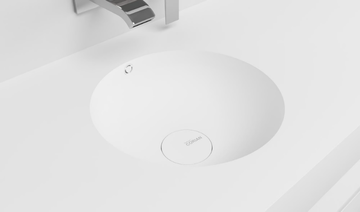 RELAX - Wall-mounted single round Corian® washbasin by RILUXA - view 3
