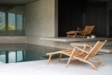 LEVANTE 008 - Folding teak chaise longue with armrests by RODA - view 3