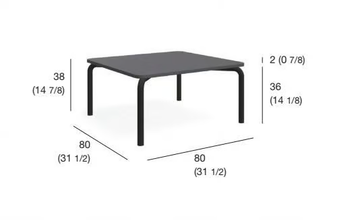 SPOOL 005 - Square garden side table by RODA - view 3