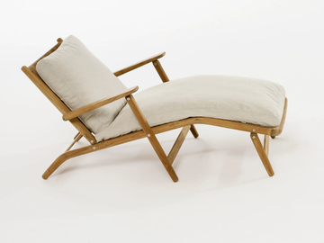 LEVANTE 008 - Folding teak chaise longue with armrests by RODA - view 2