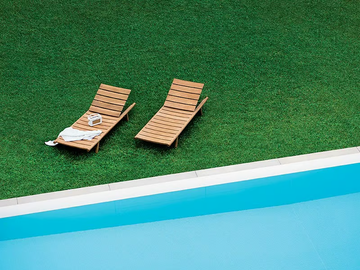 ORSON - Recliner teak sun lounger with castors by RODA - view 3