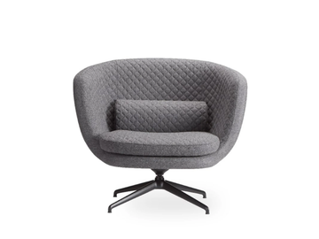 CLEO METAL - Swivel trestle-based fabric armchair by ROSSIN - view 3