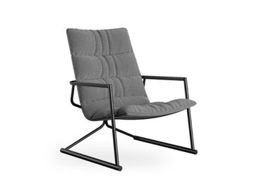 SIGNA - Sled base fabric easy chair with armrests by ROSSIN - view 3