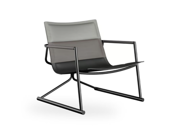 SIGNA - Sled base leather easy chair with armrests by ROSSIN - view 3