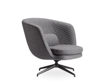 CLEO METAL - Swivel trestle-based fabric armchair by ROSSIN - view 2