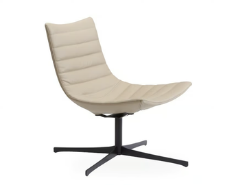 LUC SOFT - Swivel upholstered leather easy chair by ROSSIN - view 2