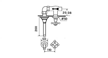 1920-1921 - 2 hole wall-mounted washbasin tap by RVB - view 3