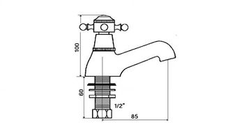 1920-1921 - Countertop 1 hole washbasin tap by RVB - view 3