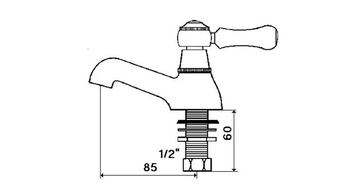 1935 WOOD - Countertop 1 hole washbasin tap by RVB - view 3