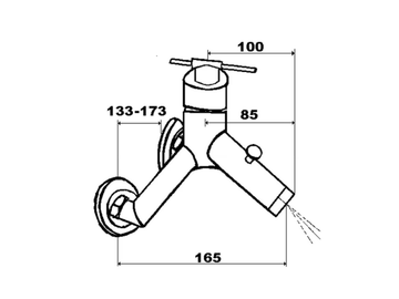 DYNAMIC - 2 hole wall-mounted single handle bathtub mixer by RVB - view 3