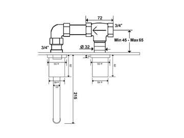 FLAMANT DOCKS - 2 hole wall-mounted washbasin tap by RVB - view 3