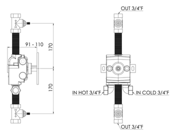 FLAMANT FACTORY - Shower tap with individual rosettes by RVB - view 3