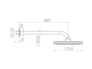 FLAMANT FACTORY - Wall-mounted overhead shower with arm with anti-lime system by RVB - view 3