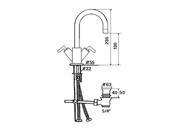 FUN - Countertop 1 hole washbasin mixer by RVB - view 3