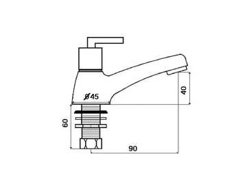 FUN - Countertop 1 hole washbasin tap by RVB - view 3
