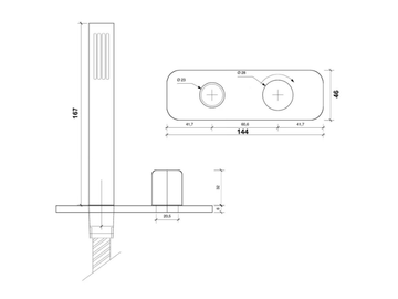 SLIDE - Handshower with hose with plate by RVB - view 3