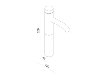 TUNE - Countertop 1 hole washbasin mixer by RVB - view 3