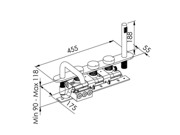 TUNE - Thermostatic metal bathtub set with hand shower by RVB - view 3