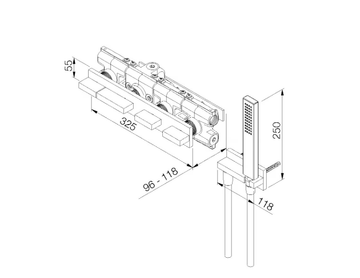 ANDREW - Shower tap with hand shower by RVB - view 3