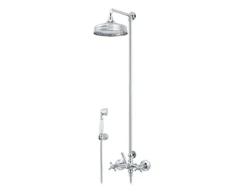 1920-1921 - Wall-mounted thermostatic shower panel with overhead shower by RVB - view 2