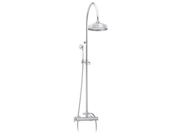 1920-1921 - Wall-mounted brass shower panel with hand shower by RVB - view 2