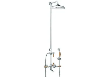 1935 WOOD - Wall-mounted brass shower panel with overhead shower by RVB - view 2